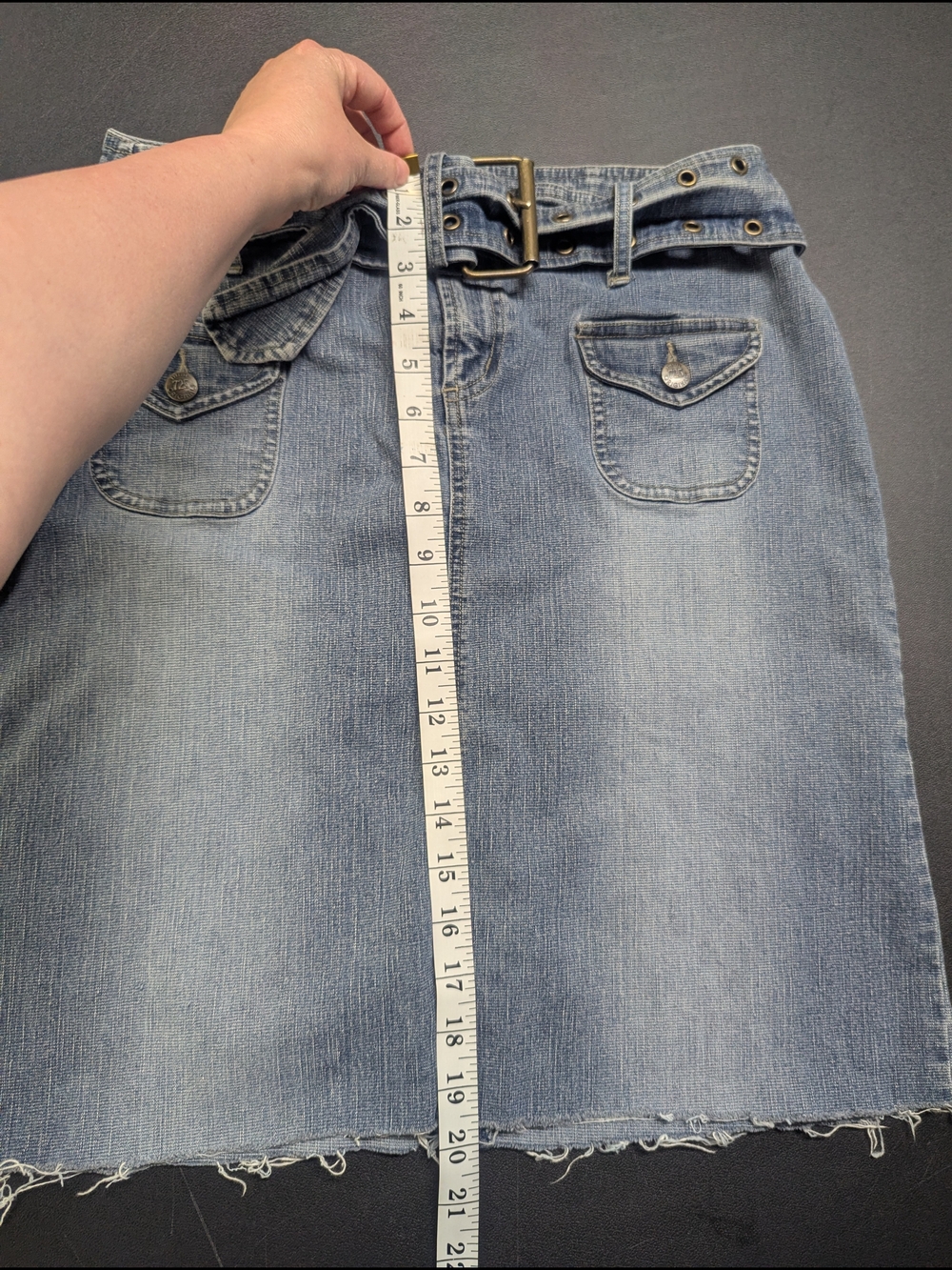 Y2K 725 Originals Time Denim Skirt – Size 13 Belted Jean Skirt - Picture 14 of 14